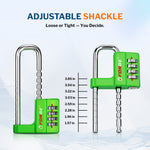 Forge 4-Digit Padlock: Long Shackle for Gym, School & Gate (Defender series, Green)