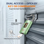 Forge 4-Digit Combination Padlock with Backup Keys, Short Shackle, Green