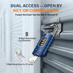 Forge 4-Digit Combination Padlock with Backup Keys, Short Shackle, Blue