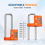 Forge 4-Digit Padlock: Long Shackle for Gym, School & Gate (Defender series, Orange)