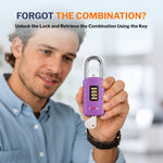 Forge 4-Digit Combination Padlock with Backup Keys, Short Shackle, Purple
