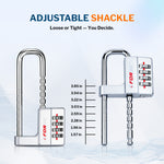 Forge 4-Digit Padlock: Long Shackle for Gym, School & Gate (Defender series, Silver)
