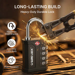 SureLock Heavy Duty TSA Padlock for Pelican Cases & Gun Cases, Black Pack
