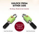 Mini TSA Approved Keyed Luggage Lock – One Key Opens All (Green Pack)