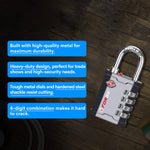 Forge 4-Digit Heavy Duty TSA Approved Lock for Travel & Gym, Gray Pack