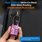 Forge TSA Approved Cable Luggage Lock with Easy-to-Read Dials (Eagle Series, Dark Purple)