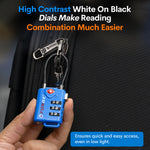 Forge TSA Approved Cable Luggage Lock with Easy-to-Read Dials (Eagle Series, Blue Pack)