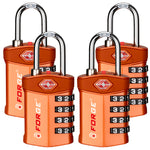 Forge TSA Approved 4-Digit Combination Lock with Open Alert, Orange Pack