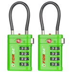Forge TSA008 4-Digit Luggage Lock with Open Alert (Optimus Series, Green Pack)