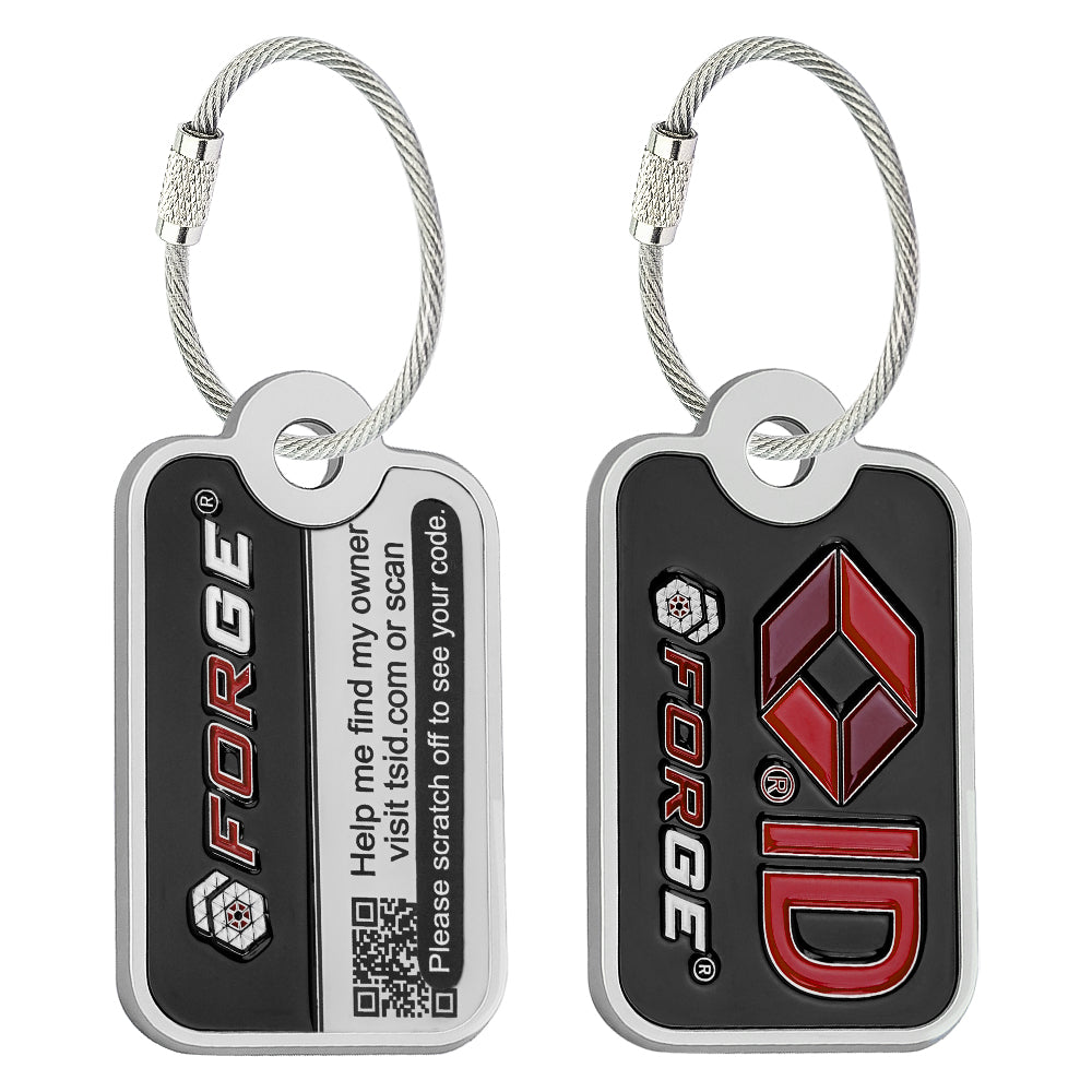 TSID QR Code Lost & Found Luggage Tag – Large Black