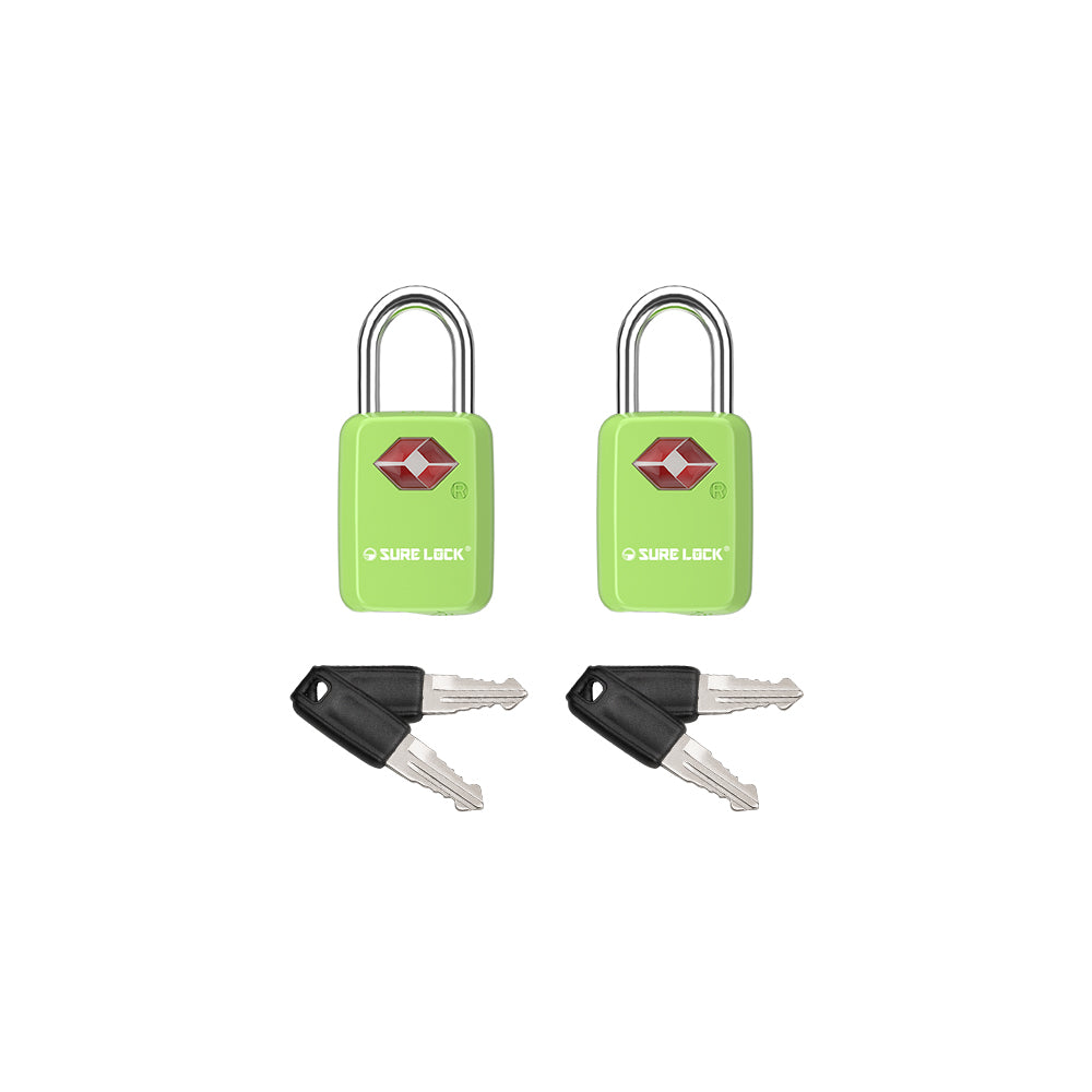 Mini TSA Approved Keyed Luggage Lock – One Key Opens All (Green Pack) - LockSelect 