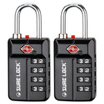 TSA 4-Digit Combination Luggage Lock – Resettable with Open Alert (Black)