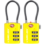 TSA Combination Cable Luggage Lock – Open Alert, Easy-Read Dials (Yellow Pack) - LockSelect 