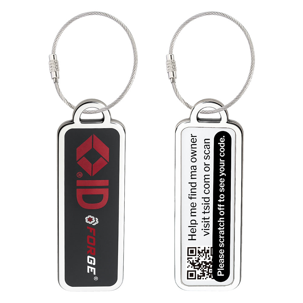 TSID QR Code Lost & Found Luggage Tag – Small Black