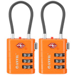 TSA Approved Luggage Lock with Inspection Indicator (Orange Pack)