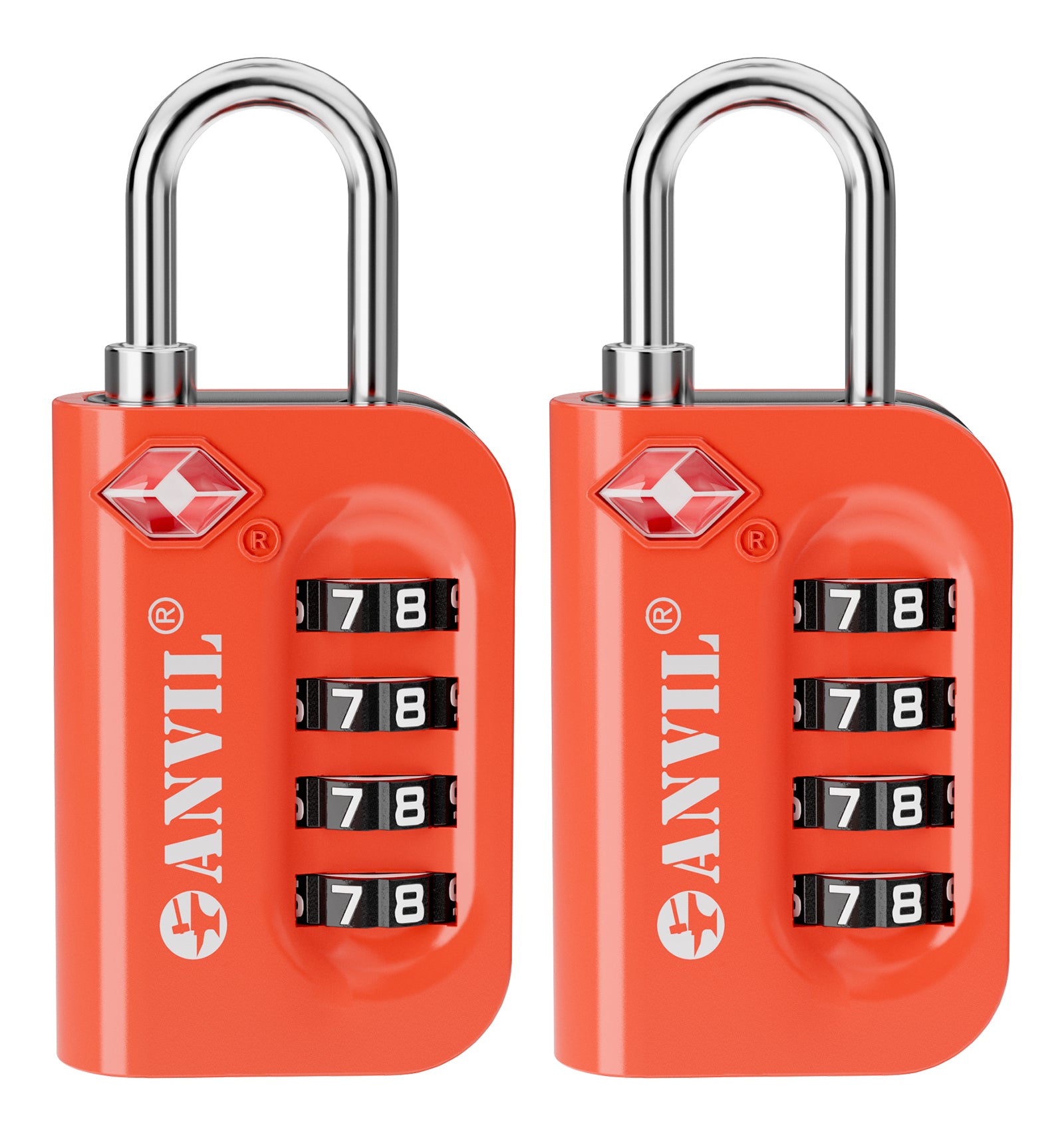 Anvil TSA Approved Luggage Lock – 4-Digit Combination (Orange Pack) - LockSelect 