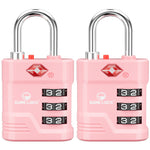TSA Approved Combination Padlock with Open Alert & Easy-Read Dials (Pink Pack) - LockSelect 