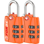 Forge TSA-Approved Luggage Lock: 3-Digit Combination, Open Alert Indicator （Titan Series Orange Pack）