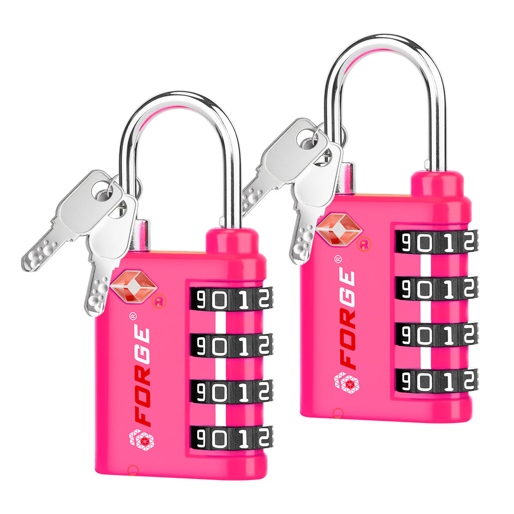 Forge Dual-Opening TSA Lock: Combo & Key Access , Rose Red Pack