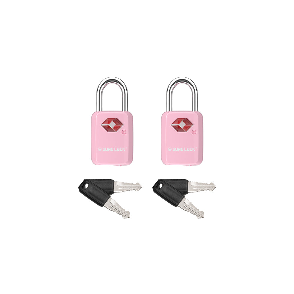 Mini TSA Approved Keyed Luggage Lock – One Key Opens All (Pink Pack) - LockSelect 