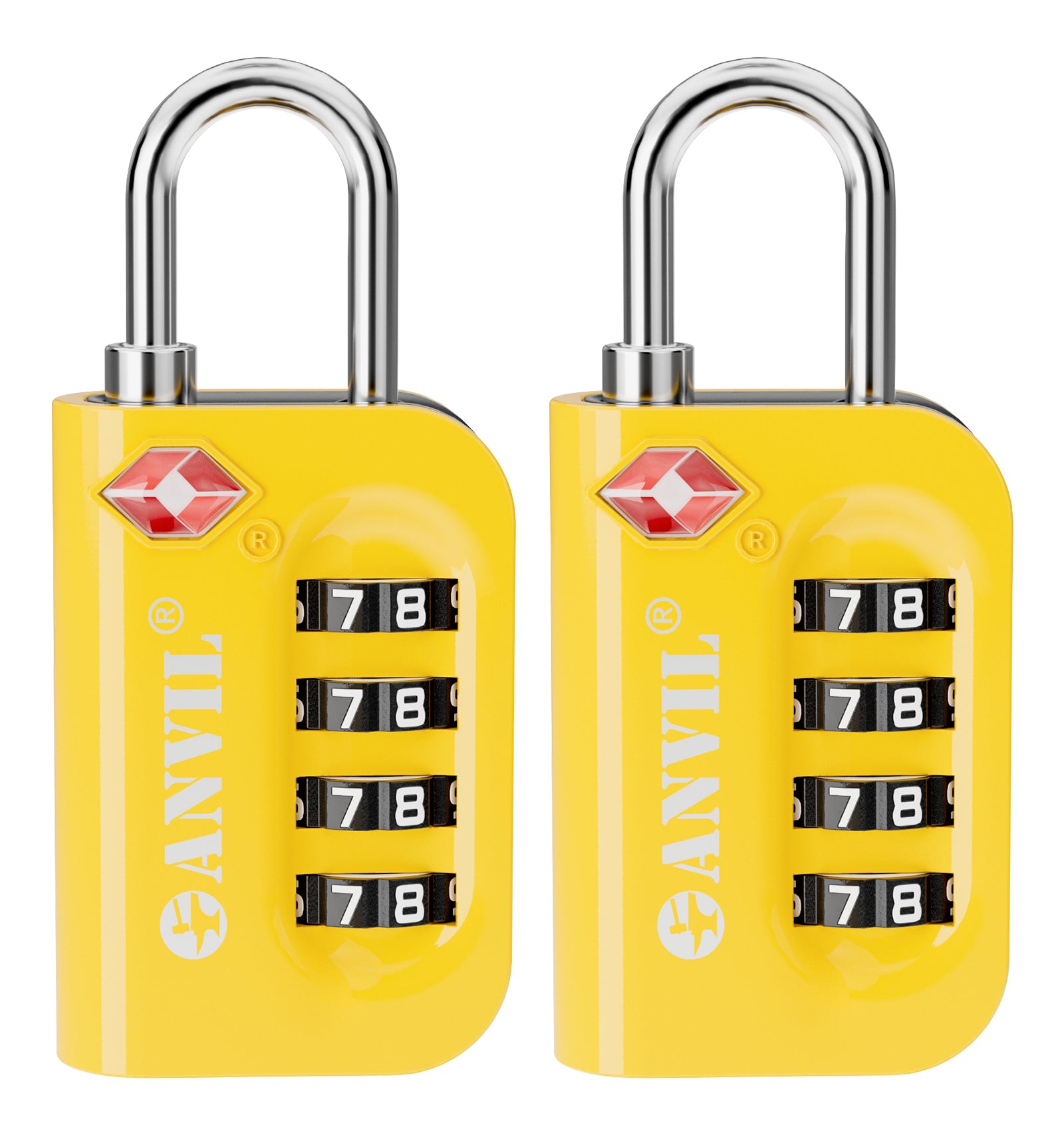 Anvil TSA Approved Luggage Lock – 4-Digit Combination (Yellow Pack) - LockSelect 