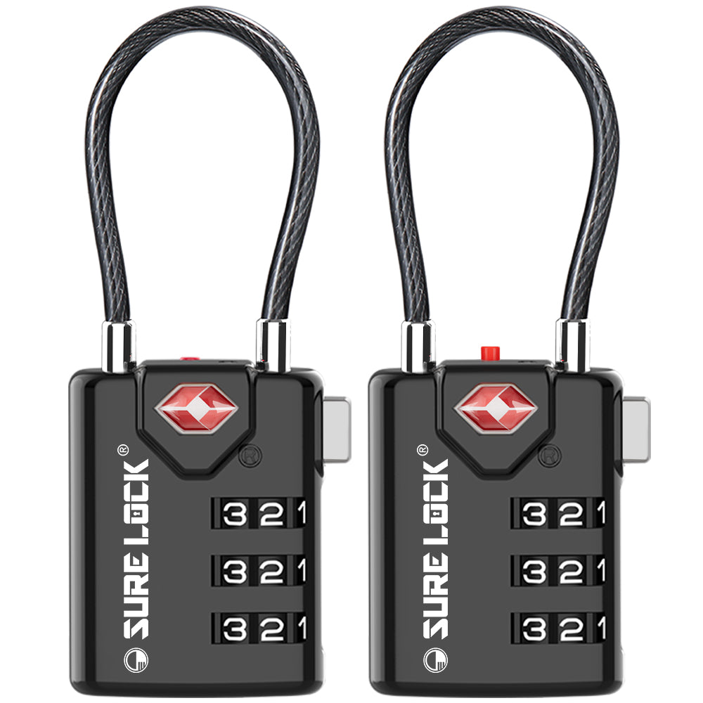 TSA Accepted Combination Luggage Lock – (Black Pack) - LockSelect 
