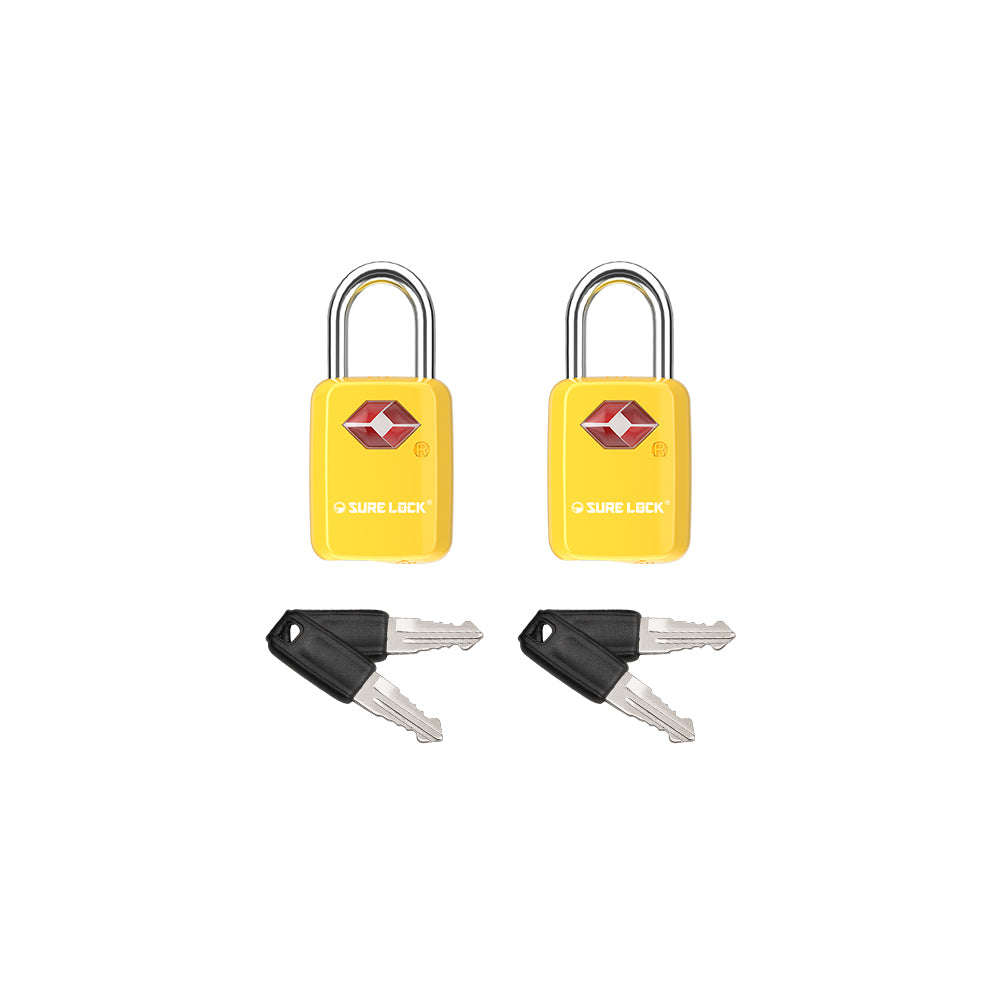 Mini TSA Approved Keyed Luggage Lock – One Key Opens All (Yellow Pack) - LockSelect 
