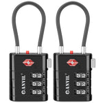 High Security TSA008 Combination Travel Lock with Inspection Indicator (Black)
