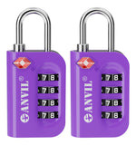 Anvil TSA Approved Luggage Lock – 4-Digit Combination (Purple Pack) - LockSelect 