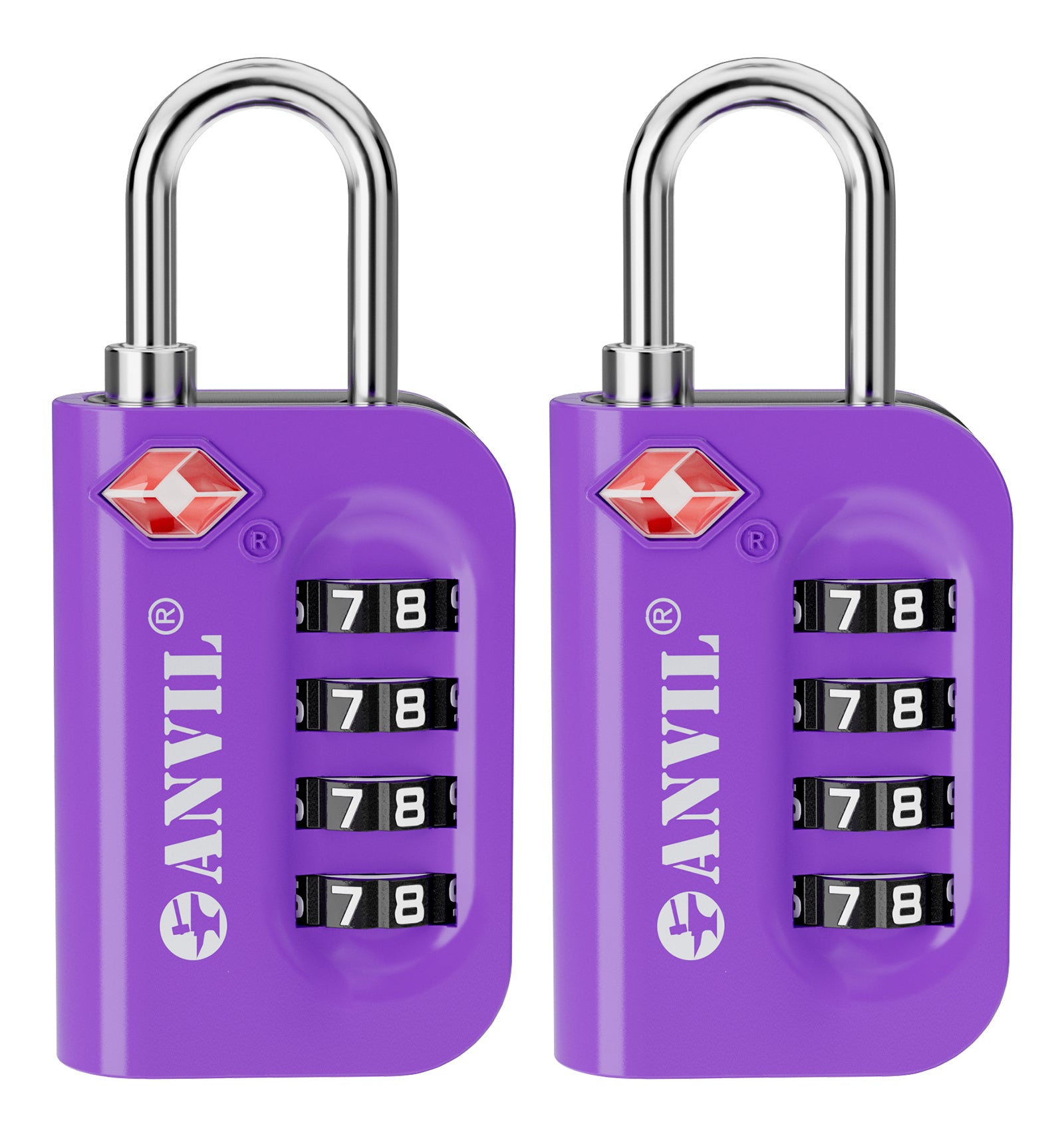 Anvil TSA Approved Luggage Lock – 4-Digit Combination (Purple Pack) - LockSelect 