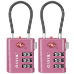 High Security TSA008 Combination Travel Lock with Inspection Indicator (Purple Pack)