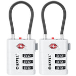 TSA Approved Luggage Lock with Inspection Indicator ( White Pack)