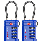 Forge TSA008 4-Digit Luggage Lock with Open Alert (Optimus Series, Blue Pack)