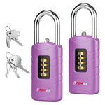 Forge 4-Digit Combination Padlock with Backup Keys, Short Shackle, Purple