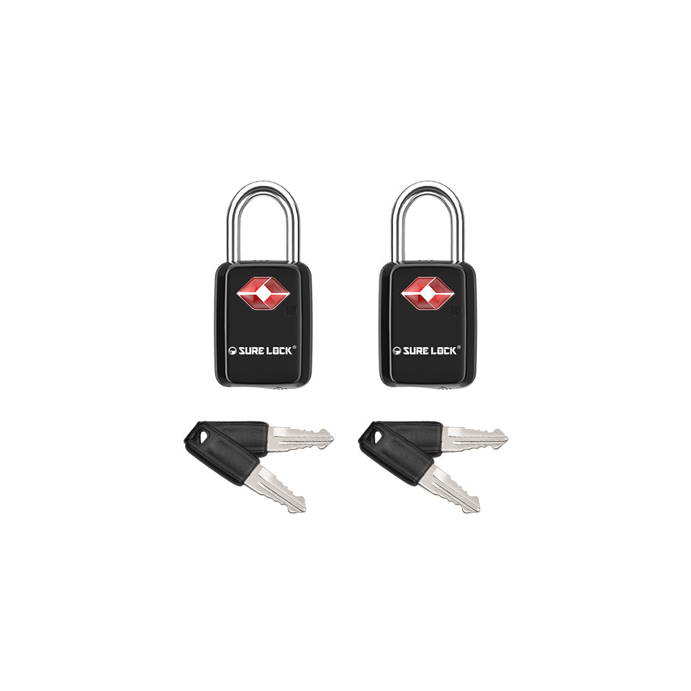 Mini TSA Approved Keyed Luggage Lock – One Key Opens All (Black Pack) - LockSelect 