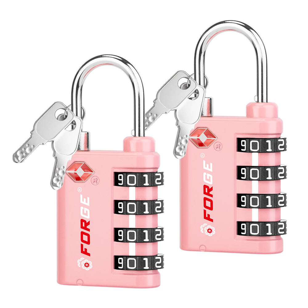 Forge Dual-Opening TSA Lock: Combo & Key Access , Pink Pack