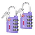 Forge Dual-Opening TSA Lock: Combo & Key Access , Purple Pack