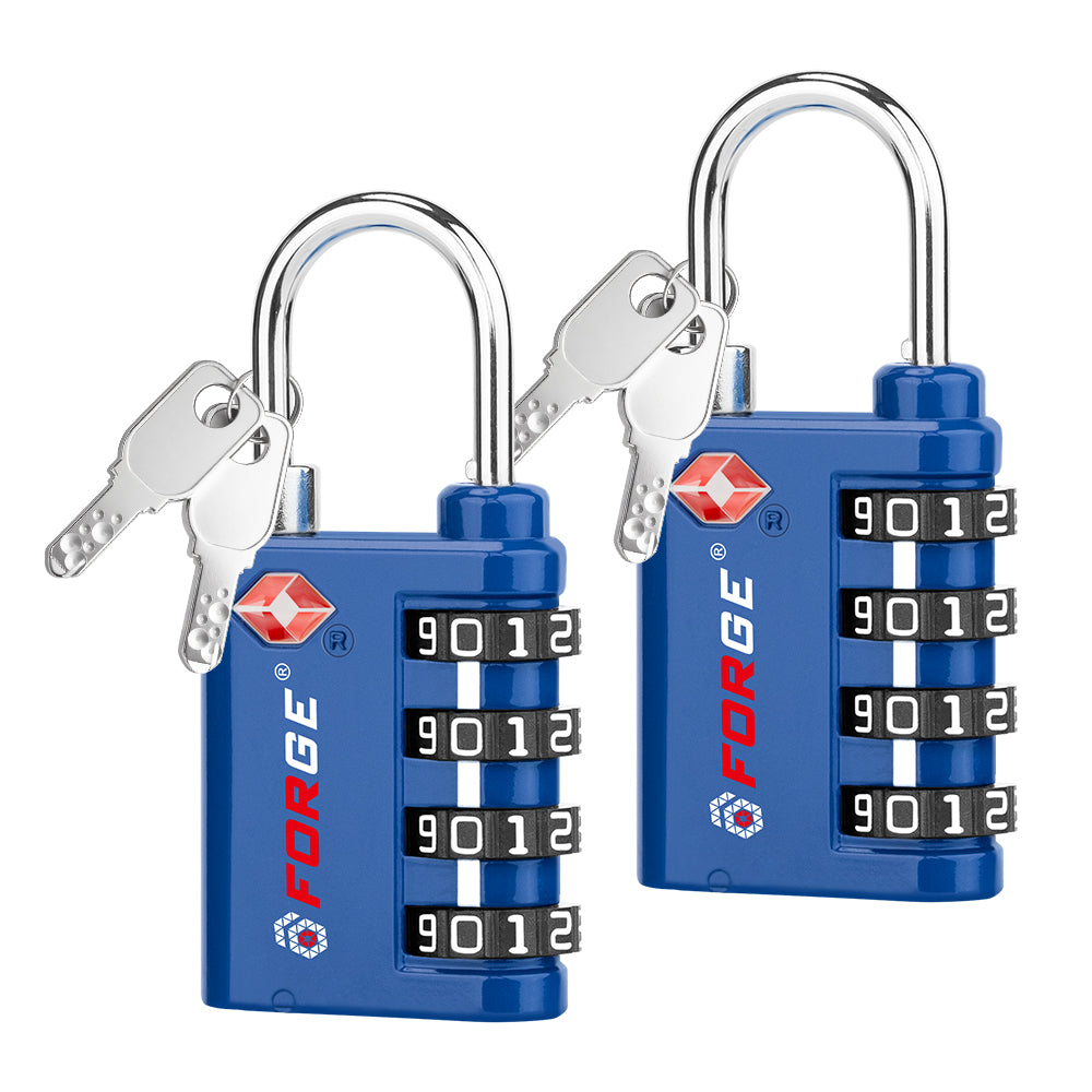 Forge Dual-Opening TSA Lock: Combo & Key Access , Blue Pack