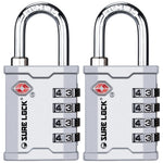TSA Luggage Padlock – Ideal for Gun Cases, Transport Equipment (Silver Pack) - LockSelect 
