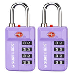 TSA 4-Digit Combination Luggage Lock – Resettable with Open Alert (Purple)