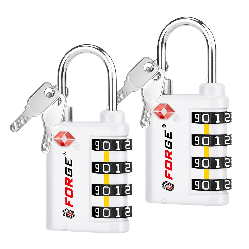 Forge Dual-Opening TSA Lock: Combo & Key Access , White Pack