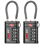Forge TSA008 4-Digit Luggage Lock with Open Alert (Optimus Series, Black Pack)