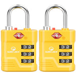 TSA Approved Luggage Lock – 3-Digit Combination Padlock with Open Alert & Easy-Read Dials (Yellow Pack) - LockSelect 