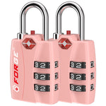 Forge TSA-Approved Luggage Lock: 3-Digit Combination, Open Alert Indicator （Titan Series Pink Pack）
