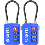 4-Digit TSA Luggage Lock – TSA008 Core with Alert Indicator (2 Pack, Blue)