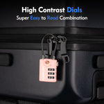 TSA Approved Luggage Lock – Combination Cable Lock with Open Alert & Easy-Read Dials (Pink Pack) - LockSelect 
