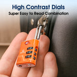 TSA Approved Luggage Lock – 3-Digit Combination Padlock (Orange Pack) - LockSelect 