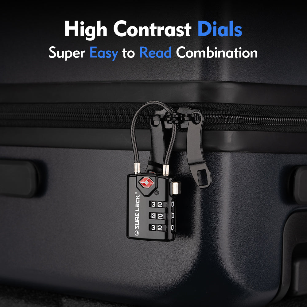 TSA Accepted Combination Luggage Lock – (Black Pack) - LockSelect 