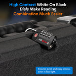 Forge TSA Approved 4-Digit Combination Lock with Open Alert, Black Pack