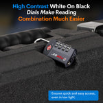 Forge TSA Approved 4-Digit Combination Lock with Open Alert, Gray Pack
